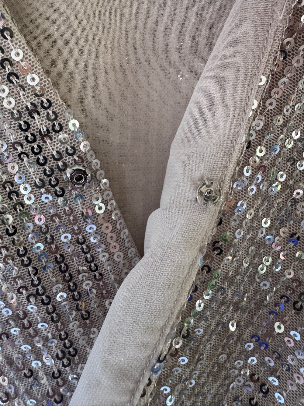 OPEN EDIT Sequin Long-Sleeve Wrap Blouse - Womens SMALL *NWT* - Picture 10 of 13